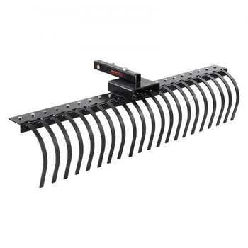 Tow Behind Landscape Rake, 60" Tow Dethatcher with 21 Steel Coil Tines, Lawn Dethatcher Rake Attaches to 48" or 60" Toolbars and 3-point Suspension Systems, for Leaves, Pine Needles, and Grass
