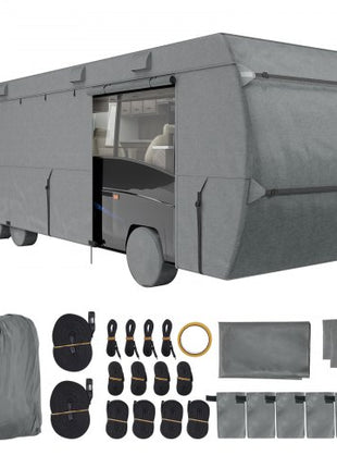 Class C RV Cover, 29-32 ft Motorhome Cover, Oxford Fabric Motorhome RV Cover, Waterproof, Windproof and Rip-Stop, Camper Cover with Storage Bag, Repair Patches, Straps and Tire Covers