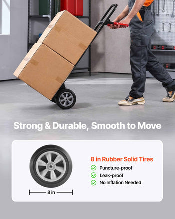 Hand Truck, 600 lbs Load Capacity, Heavy-Duty Hand Truck Dolly with Wheels & Telescoping Handle, Portable Dolly with Tie-down Strap for Moving Home, Office, Warehouse, Supermarket