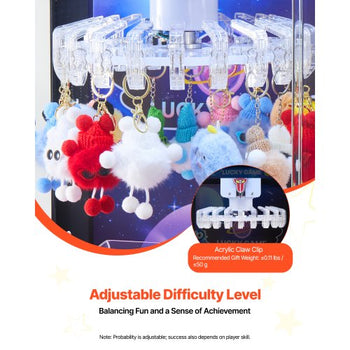 Claw Crane Machine, Medium-Sized Arcade Game Machine with Light & Sound, Adjustable Difficulty, Precise Toy Candy Grabber Prize Dispenser Vending Toy, for Commercial Home Cinema, Black Purple