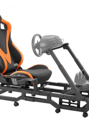 Racing Wheel Stand with Wheels For Logitech G923/G920/G29, Heavy Duty Steel Driving Simulator Cockpit-Thrustmaster T248P, Steering Wheel Bracket & Foot Pedal Adjustable, Max Load 330 LBS