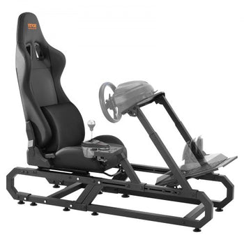 Racing Wheel Stand For Logitech G923/G920/G29, Heavy Duty Steel Driving Simulator Cockpit-Thrustmaster T248P, Steering Wheel Bracket Height & Foot Pedal Angle Adjustable,Max Load 330 LBS Compact