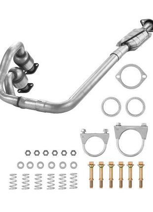 Catalytic Converter, 2 Pack, Compatible with 2004-2006 Jeep Wrangler 4.0L L6, Front, Rear, Replacement OE 645174, Stainless Steel Material High Flow Converter, for Exhaust Gas Purification