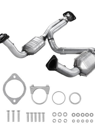 Catalytic Converter, Compatible with Cadillac Escalade/Chevy Avalanche Silverado Suburban Tahoe/GMC Sierra Yukon, 4.3L V6, 4.8L/5.3L V8, Front, Left, Right, Replacement OE 15756278, 50366