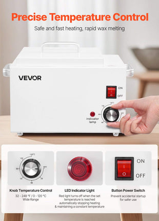 Single Wax Warmer, 3000ML 300W Professional Wax Warmer for Hair Removal, 32 ℉- 248 ℉ Adjustable & Non-Stick Waxing Heater Pot with 100PCS Waxing Sticks for Home Use, Beauty Salon, Spa