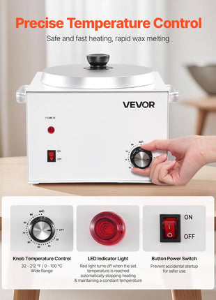 Single Pot Wax Warmer, 3000ML 300W Professional Wax Warmer for Hair Removal, 32 ℉ - 212℉ Adjustable Electric Waxing Heater with 100PCS Waxing Sticks for Home Use, Beauty Salon, Spa