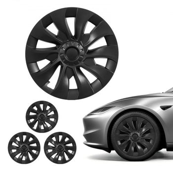 Hubcaps Wheel Covers for 2017-2023 Tesla Model 3, 18 Inch Set of 4 Wheel Rim Cover Hubcaps OEM Style Replacement, R18 Size Snap On Car Hub Caps, Premium 10-Spoke ABS Tire Rim Caps, Matte Black