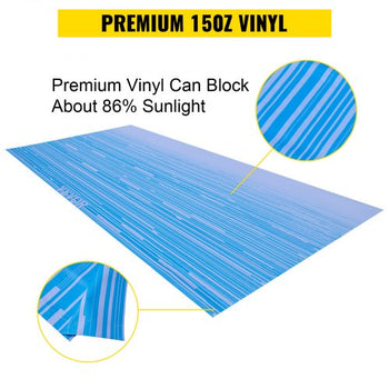 RV Awning 15\' Camper Awning Fabric, Trailer Awning Canopy Patio Camping Car Awning, Durable 15oz Vinyl Roller Tube for RV, Van, SUV, Patio Awning Replacement Ocean Blue Fade