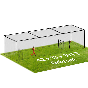 Baseball Batting Cage, 41.7 x 12.8 x 10.1 FT Freestanding Portable Batting Cage, Hitting Cages with 30-Ply Knotted HDPE & Carabiner Hooks, Battings Cages Netting for Indoor, Outdoor (NET ONLY)