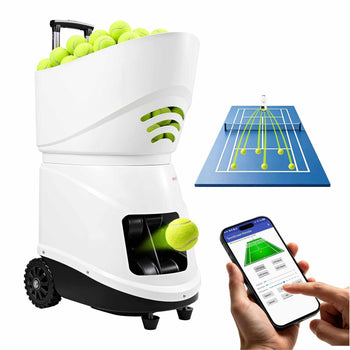 Tennis Ball Machine,4H Runtimeand150 Ball Capacity Auto Ball Launcher, for Beginners and Pro Practice Training, with App Remote Control, Spin Control, 3 Training Modes, and Speeds up to 80MPH