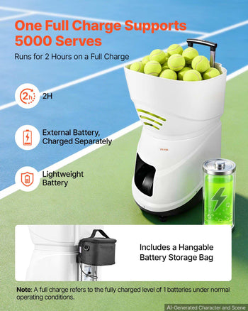 Tennis Ball Machine,2H Runtimeand150 Ball Capacity Auto Ball Launcher, for Beginners and Pro Practice Training, with App Remote Control, Spin Control, 2 Training Modes, and Speeds up to 80MPH
