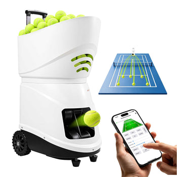 Tennis Ball Machine,4H Runtimeand150 Ball Capacity Auto Ball Launcher, for Beginners and Pro Practice Training, with App Remote Control, Spin Control, 20 Training Modes, and Speeds up to 80MPH