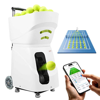Tennis Ball Machine,4H Runtimeand110 Ball Capacity Auto Ball Launcher, for Beginners and Pro Practice Training, with App Remote Control, Spin Control, 21 Training Modes, and Speeds up to 75MPH