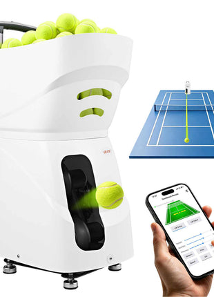 Tennis Ball Machine,4H Runtimeand110 Ball Capacity Auto Ball Launcher, for Beginners and Pro Practice Training, with App Remote Control, Spin Control, 2 Training Modes, and Speeds up to 75MPH