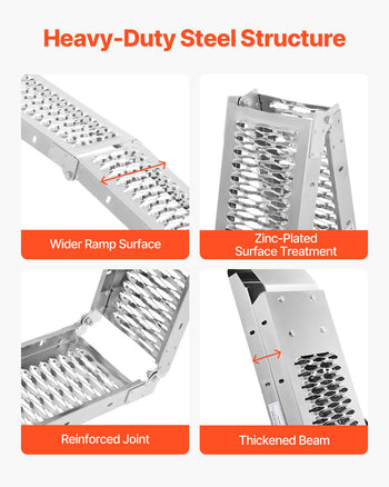 Steel Ramps, 1000 lbs, 2Pcs Heavy-duty Ramps with Wider Ramp Surface, Universal Stable Loading Ramp with Handles, Fit for ATV, UTV, Motorcycle, Electric Bicycle, etc.