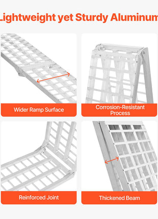 Aluminum Ramps, 2000 lbs, 2Pcs Heavy-duty Ramps with Wider Ramp Surface, Universal Stable Loading Ramp with Handles, Fit for ATV, UTV, Motorcycle, Electric Bicycle, etc.