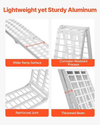 Aluminum Ramps, 2000 lbs, 2Pcs Heavy-duty Ramps with Wider Ramp Surface, Universal Stable Loading Ramp with Handles, Fit for ATV, UTV, Motorcycle, Electric Bicycle, etc.