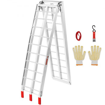 Motorcycle Ramp, 750lbs Folding Loading Ramp for Pickup Trucks Bed, Trailers Ramp with Load Straps for Motorcycle, Dirt Bike, UTV, Lawn Mower, Truck, Snowblower, Cargo Trailer, 89"L x 12"W,1Pc