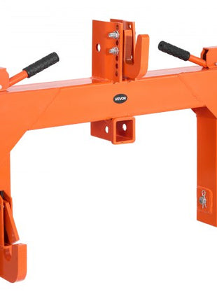 3-Point Quick Hitch with 2 in Receiver, 3000 Lbs Lift Capacity, 3-Pt Hitch with 5 Level Adjustable Bolt, Adaptation to Category 1 & 2 Tractor, Heavy Duty 3 Point Attachments, Orange