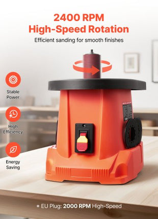 Oscillating Spindle Sander, 2400RPM Benchtop Spindle Sander with 6 Sleeves (1/2"-3"), 5/8" Stroke, 15.6" x 11.6" Cast Iron Worktable for Furniture Finishing, Crafts Sanding, DIY Woodworking