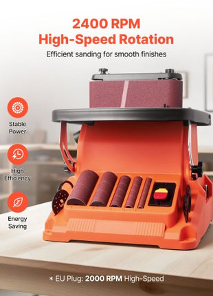 Oscillating Belt and Spindle Sander, 2400RPM Benchtop Spindle Sander with 5/8" Stroke, 5 Sleeves (1/2" - 2") & 24" x 3.86" Sanding Belt for Woodworking, Furniture Finishing, DIY Projects