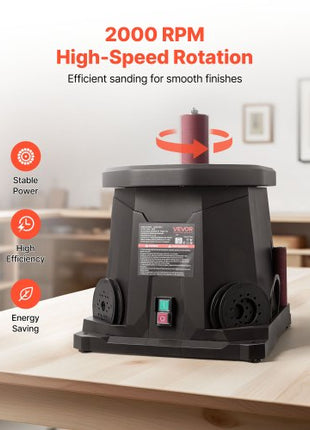 Oscillating Spindle Sander, 2000RPM Benchtop Spindle Sander with 6 Sleeves (1/2"-3"), 0.59" Stroke & Dust Connection Port for Furniture Finishing, Crafts Sanding, DIY Woodworking