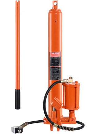 Hydraulic Long Ram Jack, 8 Ton Engine Hoist Cylinder with Air Pump and Single Piston Pump, Hydraulic Ram Cylinder Clevis Base for Engine Lift Hoists, Garage/Shop Cranes, Mechanical, Farm