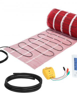 150 sqft Self-Adhesive Mesh Floor Heating Mat System, 120V Electric Radiant Heated Floor System, with Smart Control Thermostat & Alarm, Easy Installation for Tile, Stone, Vinyl