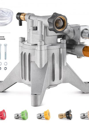 Pressure Washer Pump, 7/8" Shaft Vertical, 3300 PSI, 3.0GPM, Replacement Power Washer Pumps Kit with 5 Nozzles, Hardware and Siphon Tube, Compatible with RYOBI, Honda, Briggs and Stratton