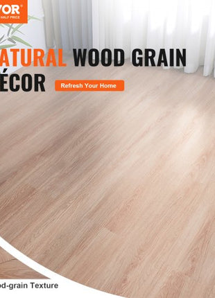 Self Adhesive Vinyl Floor Tiles 36 x 6 inch, 36 Tiles 2.5mm Thick Peel & Stick, Natural Wood Grain DIY Flooring for Kitchen, Dining Room, Bedrooms & Bathrooms, Easy for Home Decor