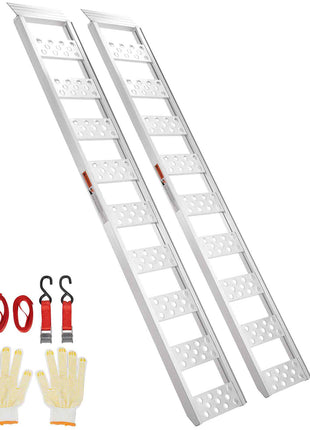 Aluminum Ramps, 1250lbs, Straight Ramp with Treads and Load Straps, Portable Loading Ramp for Motorcycles, ATVs, Trucks, Lawn Mower, Dirt Bike, Garden Tractor, 78"L x 12"W, 2Pcs