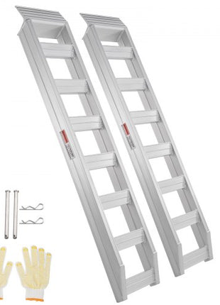Aluminum Ramps, 6800 lbs, Heavy-duty Ramps with Top Hook Attaching End, Universal Loading Ramp for Motorcycle, Tractor, ATV/UTV, Trucks, Lawn Mower, 72"L x 15"W, 2Pcs