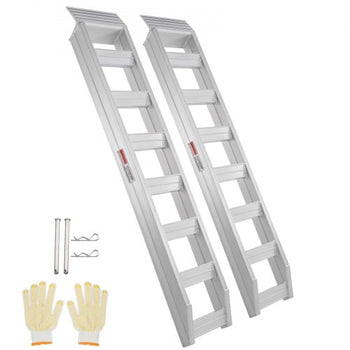 Aluminum Ramps, 6800 lbs, Heavy-duty Ramps with Top Hook Attaching End, Universal Loading Ramp for Motorcycle, Tractor, ATV/UTV, Trucks, Lawn Mower, 72"L x 15"W, 2Pcs
