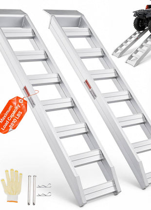 Aluminum Ramps, 6800 lbs, Heavy-duty Ramps with Top Hook Attaching End, Universal Loading Ramp for Motorcycle, Tractor, ATV/UTV, Trucks, Lawn Mower, 72"L x 15"W, 2Pcs