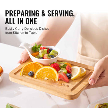 Cutting Board, 3 Pieces, Premium Versatile Bamboo Cutting Board with Food-Grade Oil and Juice Groove,Sturdy & Durable Chopping Board with Built-in Handle, Fit for Display, Chopping & Serving
