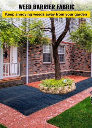 6.5FTx300FT Premium Weed Barrier Fabric Heavy Duty 3.2OZ, Woven Weed Control Fabric, High Permeability Good for Flower Bed, Geotextile Fabric for Underlayment, Polyethylene Ground Cover