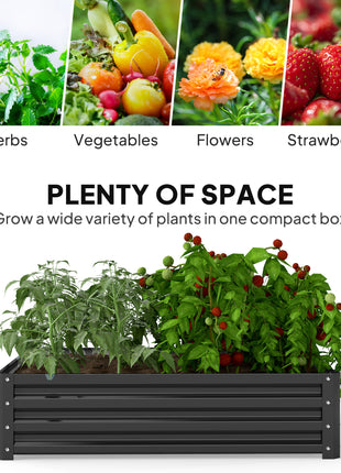 Galvanized Raised Garden Bed, 4' x 4' x 1' Metal Planter Box, for Growing Vegetables, Flowers, Herbs, Succulents, Gray