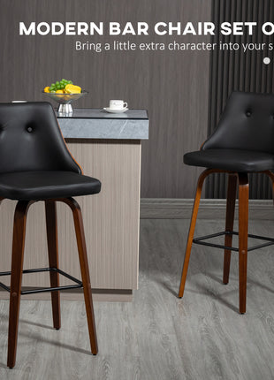 Bar Height Bar Stools Set of 2, Black
