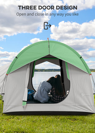 2000mm Waterproof SUV Tent, Car Tent with 3 Doors and Mesh Window, for 5-6 Person Camping Travel, Gray and Green
