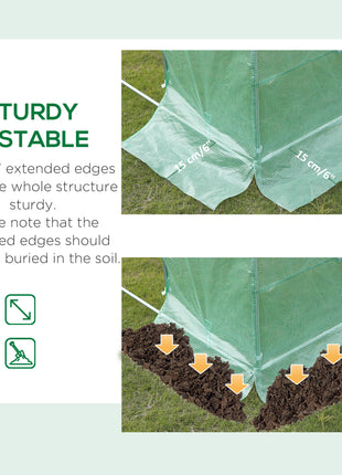 19.7' x 9.8' x 6.6' Plastic Greenhouse Cover Replacement, Heavy Duty Waterproof Tarp for Hoop House, Sheeting with 12 Windows, Door & Reinforcement Grid, Green