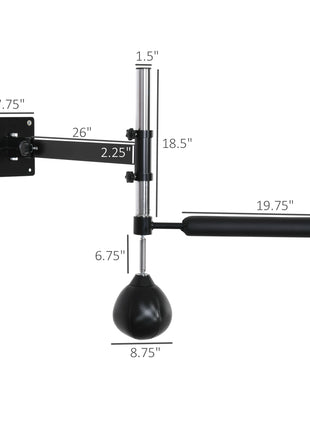 Lightweight Fast-Reflexes Speed Bag Boxing Punching Bag Wall Mount Height Adjustable, MMA, Martial Arts, and Boxing Equipment for Training at Home, Heavy-Duty, 9" H x 7" Dia.