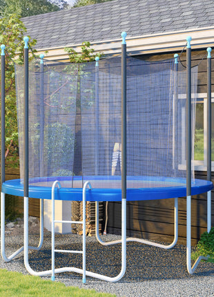 12FT Trampoline Spring Cover, Safety Trampoline Pad Replacement, Waterproof and Tear Resistant, All Weather Trampoline Accessories, No Holes for Pole, Blue