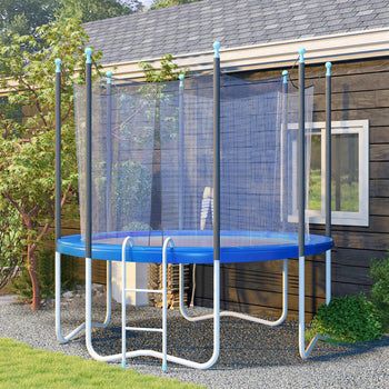 12FT Trampoline Spring Cover, Safety Trampoline Pad Replacement, Waterproof and Tear Resistant, All Weather Trampoline Accessories, No Holes for Pole, Blue