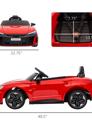 Licensed Audi RS e-tron GT 12V Ride On Car Truck for Kids, Electric Car Ride On Vehicle w/Parent Remote Control, Music, Lights, for Toddlers, Red