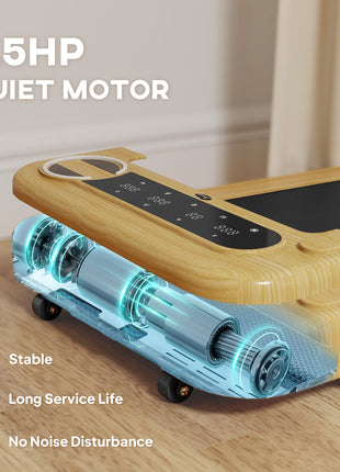 Walking Pad, Under Desk Treadmill with 17" x 43" Wide Belt, Remote Control, Bluetooth Speaker, Wheels and LED Display