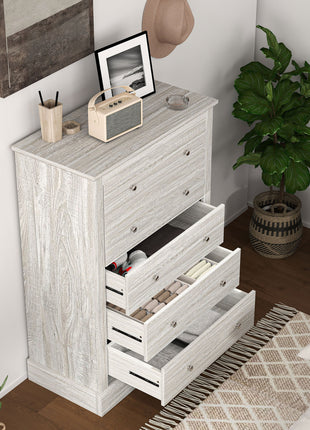 31" Wide Farmhouse Chest of Drawers with 5 Drawers, Dresser for Bedroom with Wood Top for Living Room, Dirty Oak