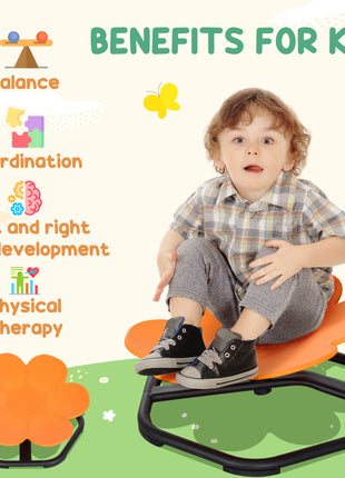 Sensory Spinning Chair for Autism, Kids, Training Body Balance & Coordination, Orange