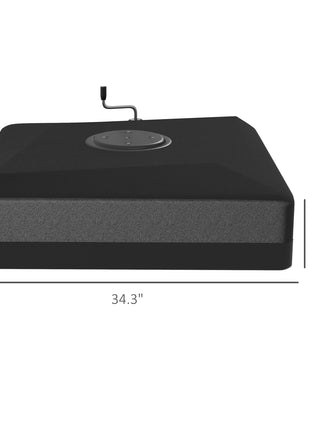 330 lbs. Fillable Umbrella Base for 84D-110V02 Model Umbrella, Cantilever Umbrella Stand, Wheels, Adjustable Feet, Black