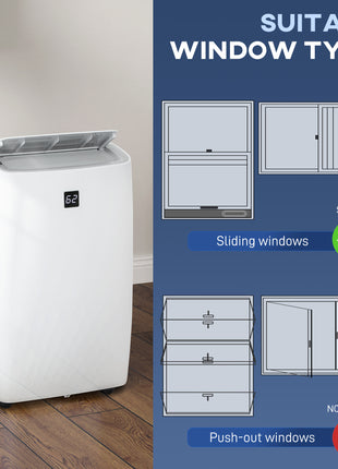 12000 BTU Portable Air Conditioner, AC Unit with Cool, Dehumidifier, Fan, 550 Sq. ft, 24H Timer On Off, Window Kit