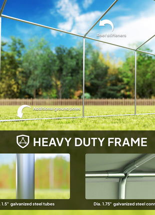 Heavy Duty Party Tent, 19.5' x 39' Large Sun Shade Canopy Tent for Parties, Wedding, Events, BBQ Grill, White